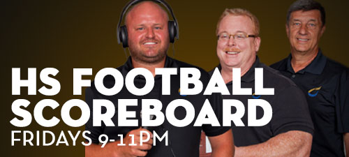 Ryan Baker, Lee Cochran and Coach Larry Wolf host the AM820 HS Football Scoreboard Show