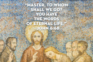 Mosaic of Christ with his Apostles...Master, to whom shall we go?