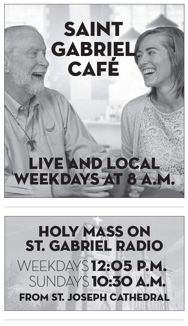 Hosts from The St. Gabriel Cafe and Holy Mass times broadcast on St. Gabriel radio