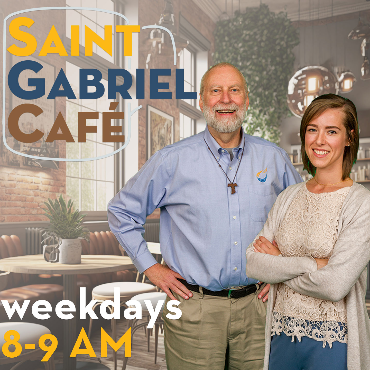 St Gabriel Cafe Image with hosts Dave Orsborn and Amanda Miller 